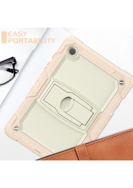Samsung Galaxy Tab A8 10.5 (2021 2022) Kick Stand Kalınlaştırılmış Pc Silikon Düşmeye Dayanıklı Omuz Askılı Tablet Kılıfı (Yurt Dışından)