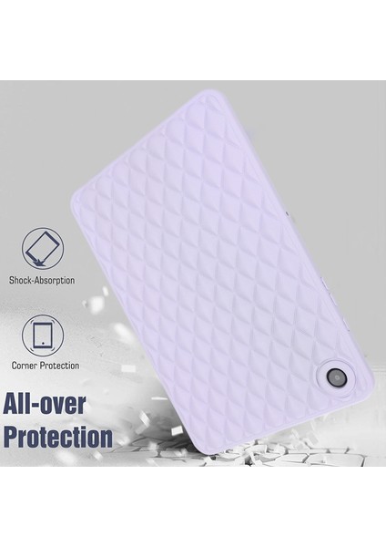 Samsung Galaxy Tab A8 10.5 (2021 2022) X200 Eşkenar Dörtgen Desenli Düşmeyi Önleyici Yumuşak Tpu Arka Tablet Kılıfı (Yurt Dışından)