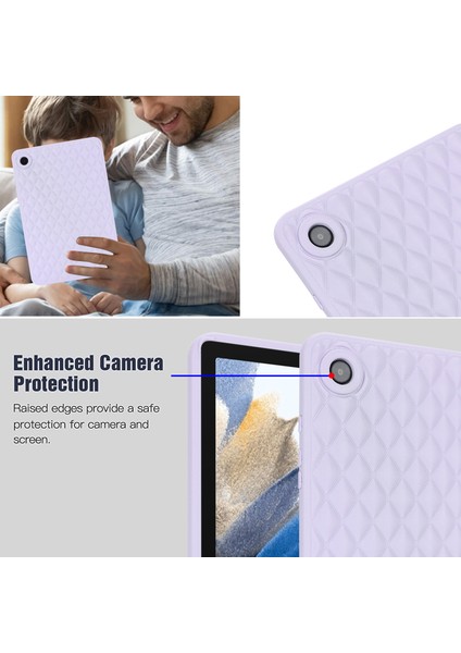 Samsung Galaxy Tab A8 10.5 (2021 2022) X200 Eşkenar Dörtgen Desenli Düşmeyi Önleyici Yumuşak Tpu Arka Tablet Kılıfı (Yurt Dışından)