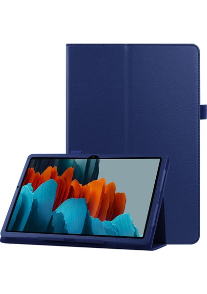 Litchi Deri Deri Standlı Samsung Galaxy Tab S7 T870 T875 S8 Tablet Kılıfı (Yurt Dışından)