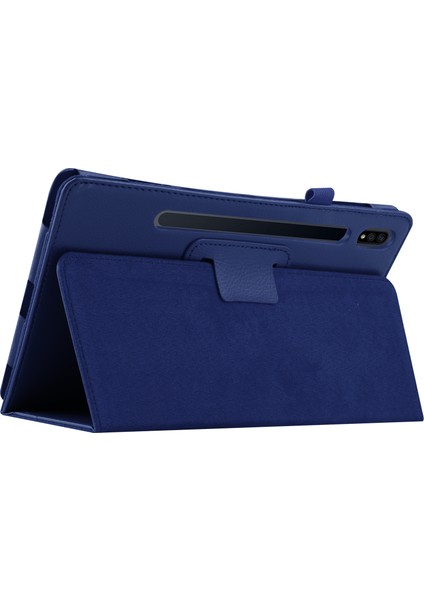 Litchi Deri Deri Standlı Samsung Galaxy Tab S7 T870 T875 S8 Tablet Kılıfı (Yurt Dışından)