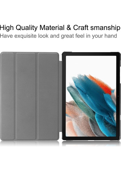 Seashell Digital Darbeye Dayanıklı Tablet Kılıfı Samsung Galaxy Tab A9 Üç Katlı Standı Tablet Deri Kılıf Desen Baskı Tablet Kapak-Kedi (Yurt Dışından)