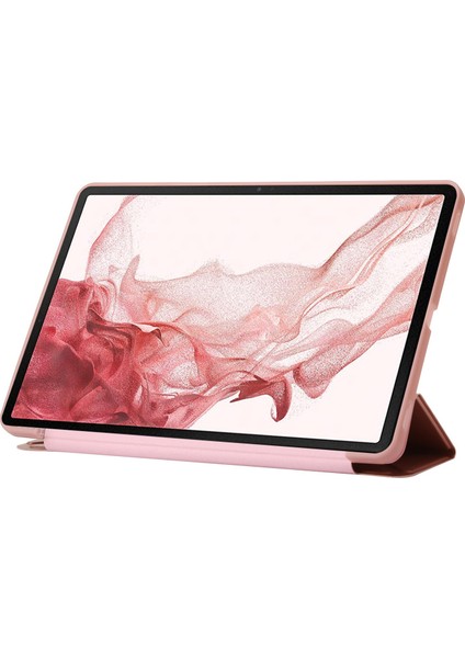Samsung Galaxy Tab S8 Silikon Deri V Katlama Standı Otomatik Uyandırma uyku Fonksiyonu Tablet Kılıfı (Yurt Dışından) fırsatları
