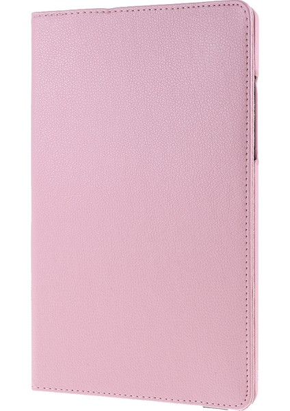 Samsung Galaxy Tab A7 10.4 (2020 2022) 360 Derece Dönen Standlı Elastik Sabitleme Bantlı Arkada Orta Boş Deri Tablet Kılıfı (Yurt Dışından)