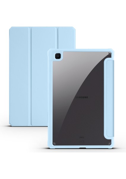 Samsung Galaxy Tab S6 Lite (2024 2022 (2020) Pu Deri Üç Katlı Stand Şeffaf Arka Tablet Kılıfı (Yurt Dışından)