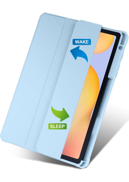 Samsung Galaxy Tab S6 Lite (2024 2022 (2020) Pu Deri Üç Katlı Stand Şeffaf Arka Tablet Kılıfı (Yurt Dışından)