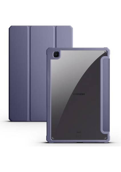 Samsung Galaxy Tab S6 Lite (2024 2022 (2020) Pu Deri Üç Katlı Stand Şeffaf Arka Tablet Kılıfı (Yurt Dışından)
