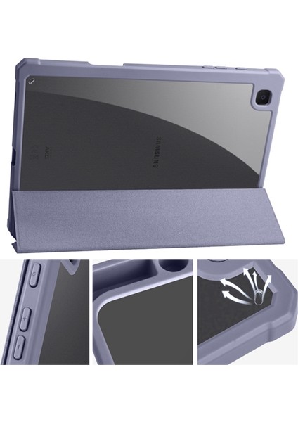 Samsung Galaxy Tab S6 Lite (2024 2022 (2020) Pu Deri Üç Katlı Stand Şeffaf Arka Tablet Kılıfı (Yurt Dışından)