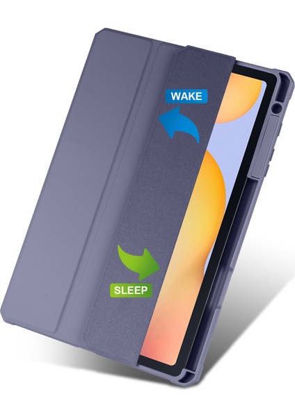 Samsung Galaxy Tab S6 Lite (2024 2022 (2020) Pu Deri Üç Katlı Stand Şeffaf Arka Tablet Kılıfı (Yurt Dışından)