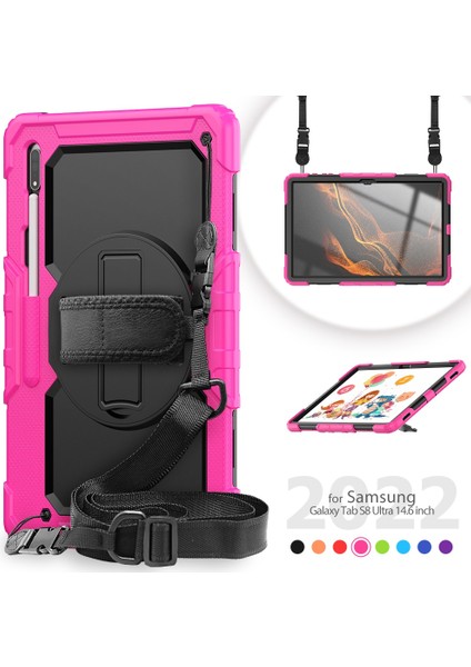 Samsung Galaxy Tab S8 Ultra Wi Fi 14 6 Inç (2022) Pc Silikon Pet Ekran Koruyucu Standı Omuz Askılı Tablet Kılıfı (Yurt Dışından) fiyatları