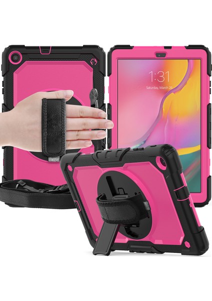 Pc Silikon Kayışlı Ekran Koruyucu Samsung Galaxy Tab A 10.1 (2019) SM T510 T515 SIYAH Tablet Kılıfı (Yurt Dışından)