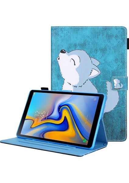 Desen Baskı Kart Tutucu Samsung Galaxy Tab A8 10.5 (2021) SM X200 X205 A8 10.5 (2022) SEVIMLI Kurt Tablet Kılıfı (Yurt Dışından)