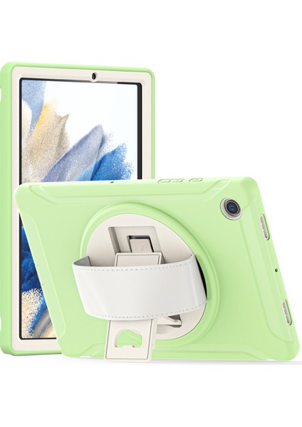 Samsung Galaxy Tab A8 10.5 (2021) A8 10.5 (2022) X200 X205 Pc Silikon Döner El Kayışı Koruyucu Matcha Tablet Kılıfı (Yurt Dışından)