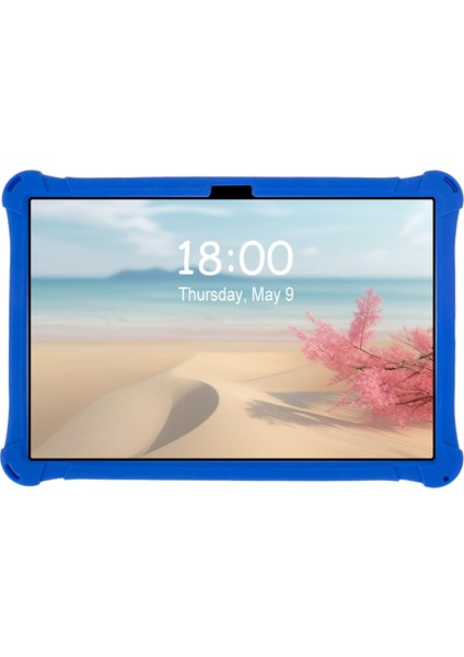 Samsung Galaxy Tab A9 Dönebilen Tekme Standı Sevimli Karikatür Silikon Kordon Tablet Kılıfı (Yurt Dışından)