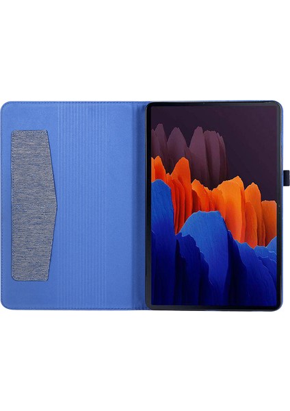 Samsung Galaxy Tab S9 Ultra Kumaş Doku Kart Tutucu Standı Tablet Kılıfı (Yurt Dışından)