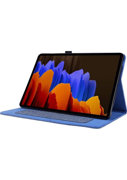 Samsung Galaxy Tab S9 Ultra Kumaş Doku Kart Tutucu Standı Tablet Kılıfı (Yurt Dışından)