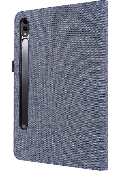 Samsung Galaxy Tab S9 Ultra Kumaş Doku Kart Tutucu Standı Tablet Kılıfı (Yurt Dışından)