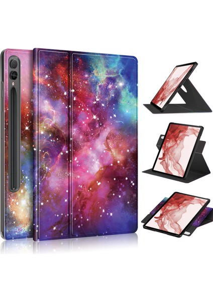 Samsung Galaxy Tab S9 SM X810 (Wi Fi) SM X816B (5g Global) SM X818U (5g Us) Pu Deri Desen Baskı Standı Galaxy Döner Tablet Kılıfı (Yurt Dışından)