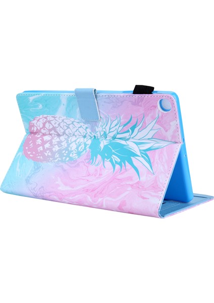 Desen Baskı Standı Deri Samsung Galaxy Tab S5E SM T720 SM T725 Ananas Tablet Kılıfı (Yurt Dışından)