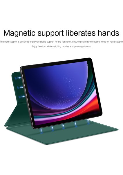 Samsung Galaxy Tab S9 Pu Deri Manyetik Emme Standı Tablet Kılıfı (Yurt Dışından)