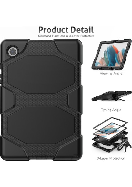 Samsung Galaxy Tab A8 10.5 (2021 2022) Pc Silikon Pet Ekran Koruyucu Tekme Standı Tablet Kılıfı (Yurt Dışından)
