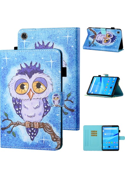 Samsung Galaxy Tab A9 Pu Deri Stand Desenli Baykuş Tablet Kılıfı (Yurt Dışından)