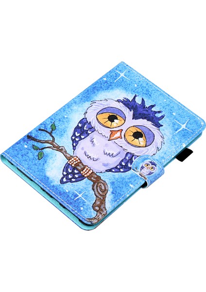 Samsung Galaxy Tab A9 Pu Deri Stand Desenli Baykuş Tablet Kılıfı (Yurt Dışından)