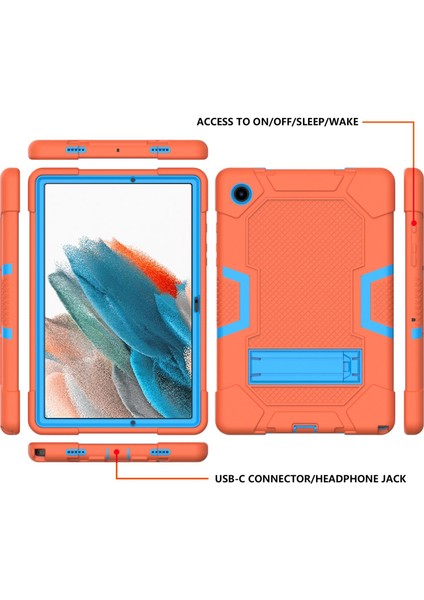 Samsung Galaxy Tab A8 10.5 (2021 2022) Kontrast Pc Silikon Kick Stand Koruyucu Tablet Kılıfı (Yurt Dışından)