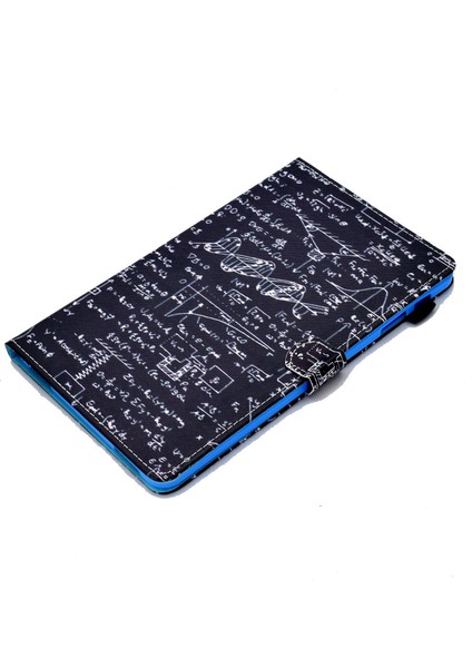 Samsung Galaxy Tab A 10.1 (T580 T585) Pu Deri Dikiş Manyetik Kapatma Kart Yuvaları Standı Tablet Kılıfı (Yurt Dışından)