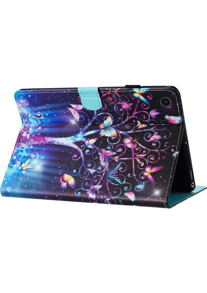 Samsung Galaxy Tab A9 Pu Deri Kart Yuvaları Çizilmez Meteor Tablet Kılıfı (Yurt Dışından)