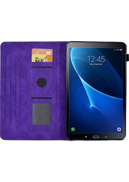 Samsung Galaxy Tab A 10.1 (T580 T585) Otomatik Uyandırma uyku Anti Düşme Kart Yuvaları standı Deri Tablet Kılıfı (Yurt Dışından)