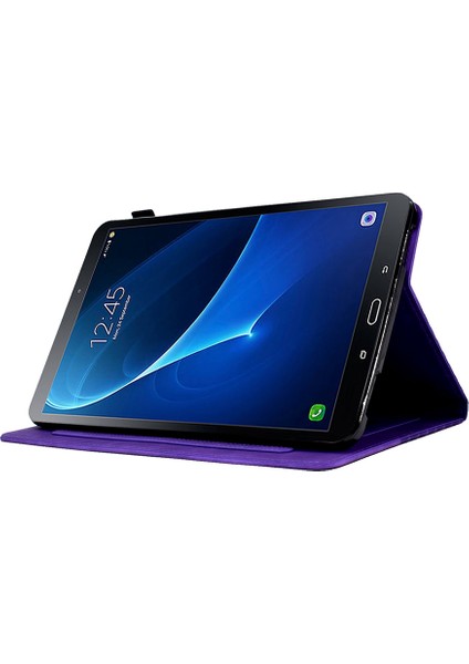 Samsung Galaxy Tab A 10.1 (T580 T585) Otomatik Uyandırma uyku Anti Düşme Kart Yuvaları standı Deri Tablet Kılıfı (Yurt Dışından)