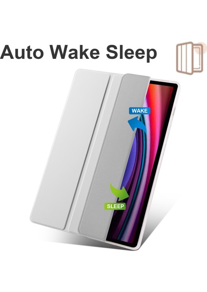 Samsung Galaxy Tab S9 Pu Şeffaf Tpu Arka Kalem Yuvası Tablet Kılıfı (Yurt Dışından)