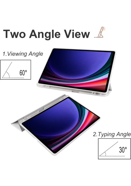 Samsung Galaxy Tab S9 Pu Şeffaf Tpu Arka Kalem Yuvası Tablet Kılıfı (Yurt Dışından)