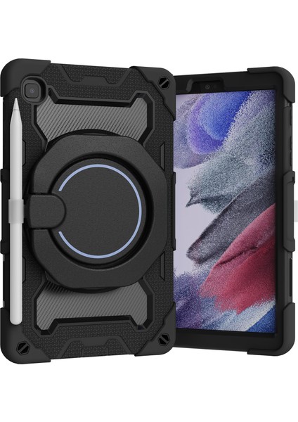 Pc Silikon Hibrit Koruyucu Dört Köşeden Düşmeye Dayanıklı 2'si 1 Arada 360 Derece Standı Samsung Galaxy Tab A7 Lite Tablet Kılıfı (Yurt Dışından)