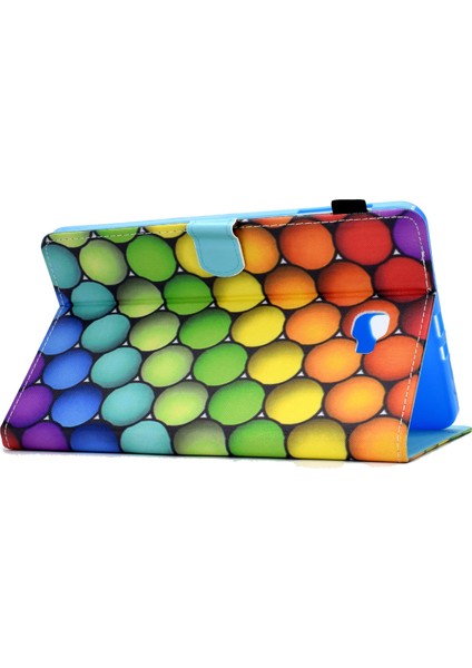 Samsung Galaxy Tab A 10.1 (T580 T585) Pu Deri Dikiş Manyetik Kapatma Kart Yuvaları Standı Tablet Kılıfı (Yurt Dışından)