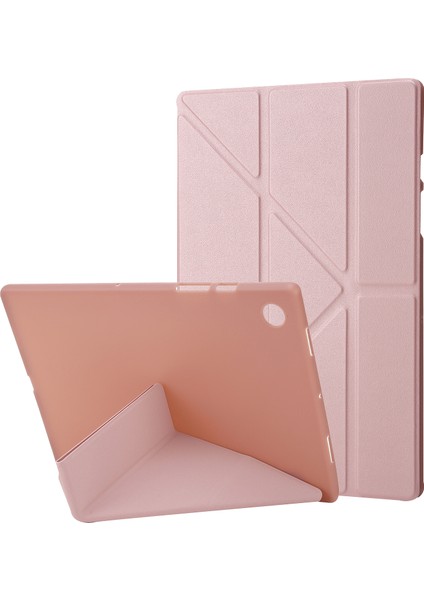 Samsung Galaxy Tab A8 10.5 (2021 2022) Koruyucu V Katlamalı Stand Silikon Desteği Otomatik Uyandırma uyku Tablet Kılıfı (Yurt Dışından)