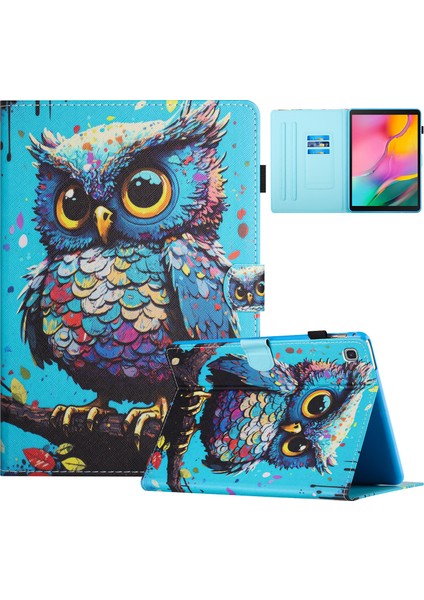 Samsung Galaxy Tab A7 Lite 8.7 Inç T220 T225 Desen Baskı Kartı Tutucu Baykuş Tablet Kılıfı (Yurt Dışından)