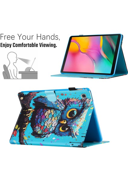 Samsung Galaxy Tab A7 Lite 8.7 Inç T220 T225 Desen Baskı Kartı Tutucu Baykuş Tablet Kılıfı (Yurt Dışından) indirimleri
