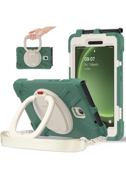 Samsung Galaxy Tab Active5 SM X300 Sağlam Omuz Askısı Zümrüt Tablet Kılıfı (Yurt Dışından)