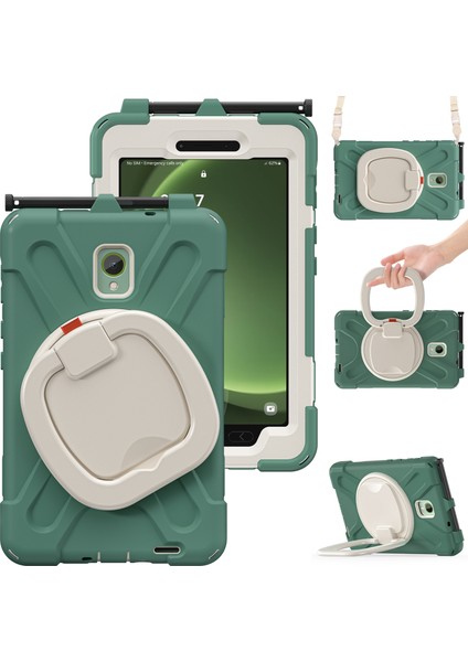 Samsung Galaxy Tab Active5 SM X300 Sağlam Omuz Askısı Zümrüt Tablet Kılıfı (Yurt Dışından)