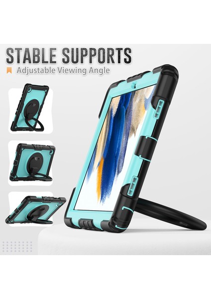 Samsung Galaxy Tab A8 10.5 (2021 2022) Silikon Pc Hibrit Ekran Çerçevesi Dahili Ekran Koruyucu Standı Tablet Kılıfı (Yurt Dışından) modelleri