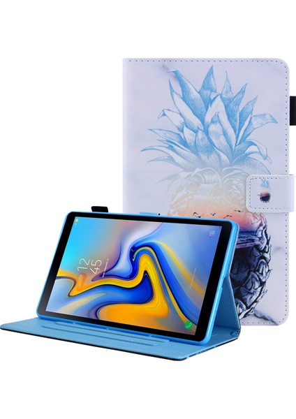 Desen Baskı Kartı Yuvaları Pu Deri Samsung Galaxy Tab A8 10.5 (2021) SM X200 X205 A8 10.5 (2022) PINEAPPLE Tablet Kılıfı (Yurt Dışından)