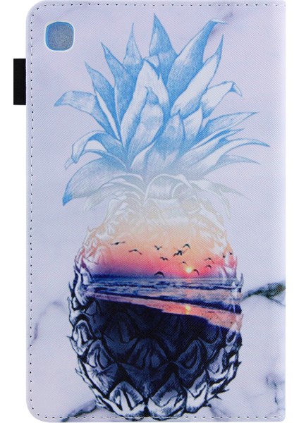 Desen Baskı Kartı Yuvaları Pu Deri Samsung Galaxy Tab A8 10.5 (2021) SM X200 X205 A8 10.5 (2022) PINEAPPLE Tablet Kılıfı (Yurt Dışından)