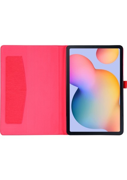 Kumaş Doku Kart Yuvaları Samsung Galaxy Tab S6 Lite (2020 2022 2024) Deri Koruyucu Standı Tablet Kılıfı (Yurt Dışından)