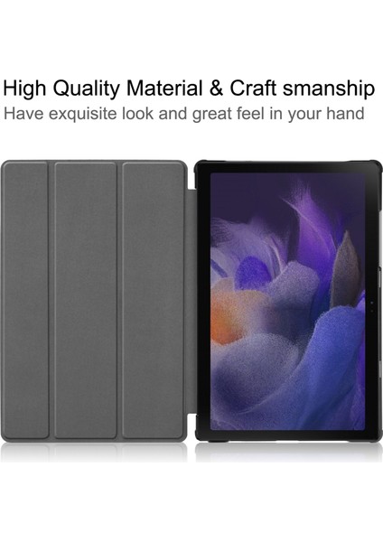 Samsung Galaxy Tab A8 10.5 (2021) A8 10.5 (2022) Üç Katlı Stand Pu Deri Sert Pc Iç Koruyucu Tablet Kılıfı (Yurt Dışından)
