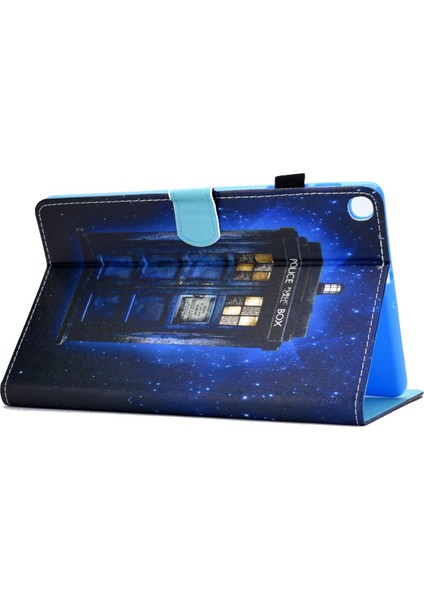 Samsung Galaxy Tab A7 10.4 (2020 2022) T500 T505 Dikiş Desen Baskı Kart Tutucu Standı Polis Kutusu Tablet Kılıfı (Yurt Dışından)