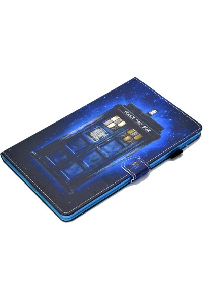 Samsung Galaxy Tab A7 10.4 (2020 2022) T500 T505 Dikiş Desen Baskı Kart Tutucu Standı Polis Kutusu Tablet Kılıfı (Yurt Dışından)