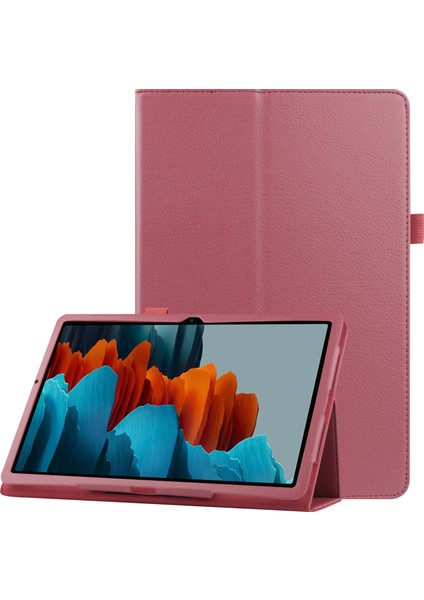 Litchi Deri Deri Standlı Samsung Galaxy Tab S7 T870 T875 S8 ROSE Tablet Kılıfı (Yurt Dışından)