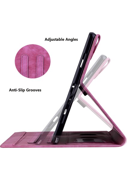 Samsung Galaxy Tab A8 10.5 (2021 2022) Kart Tutucu Deri Baskılı Çiçek Kedi Standı Tablet Kılıfı (Yurt Dışından)